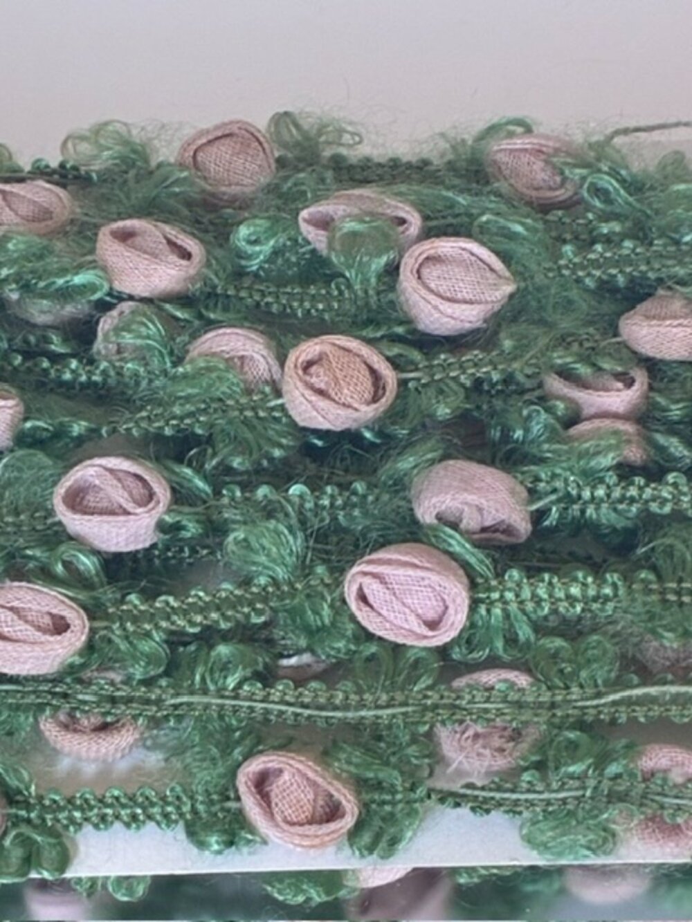 Petite Vintage Rosebud trim Silk & Cotton Yardage